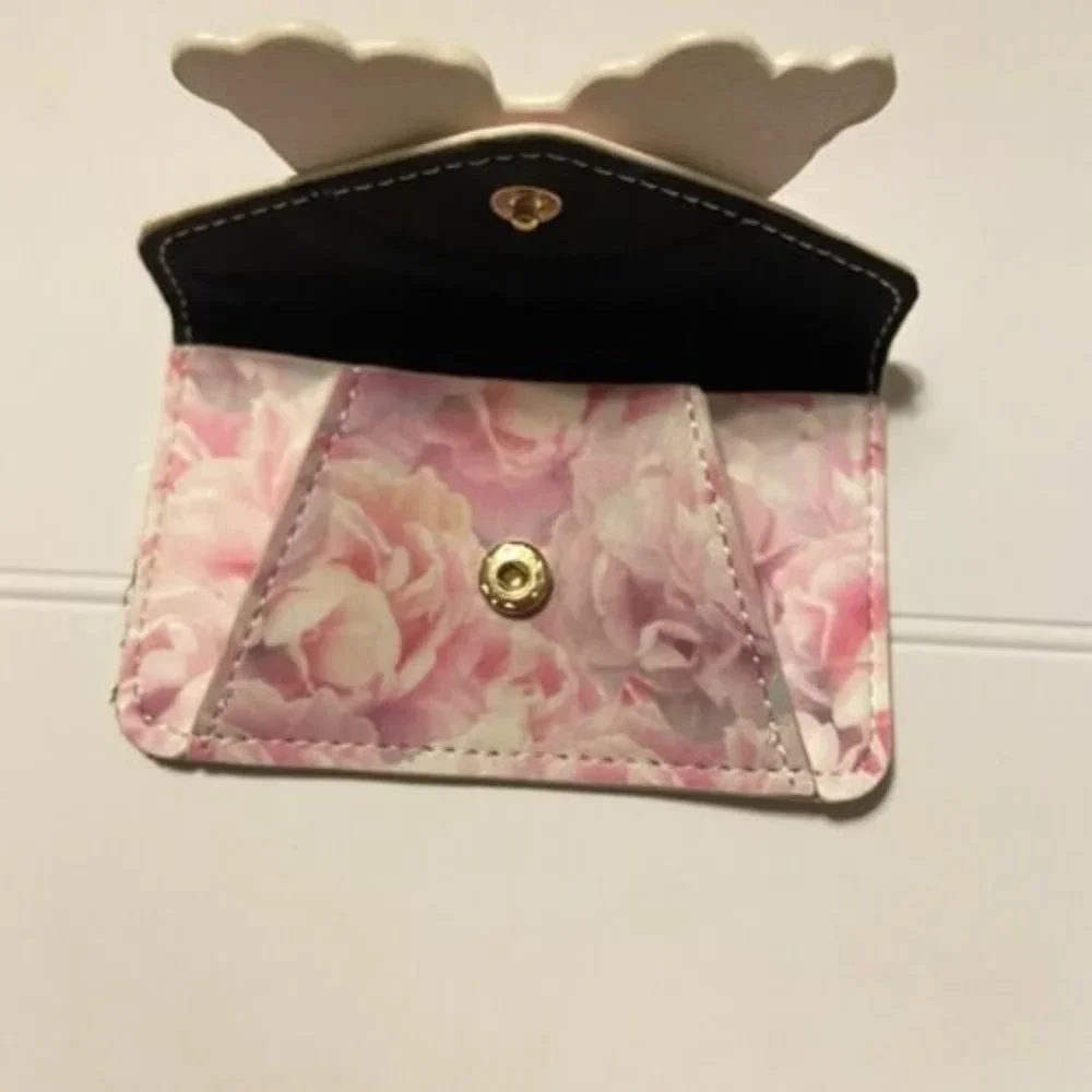 Betsey Johnson Stick on Phone Pink Wallet Floral Rainbow - Picture 5 of 6
